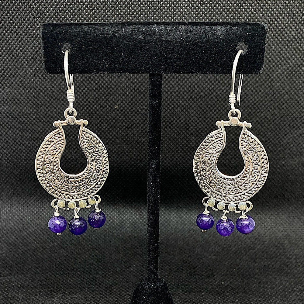 Bedouin Inspired Design Earrings Sterling Silver